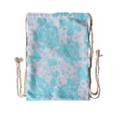 Floral Wallpaper Aqua Drawstring Bag (Small) View1