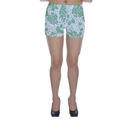 Floral Wallpaper Green Skinny Shorts by ImpressiveMoments