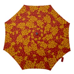 Floral Wallpaper Hot Red Hook Handle Umbrellas (large) by ImpressiveMoments