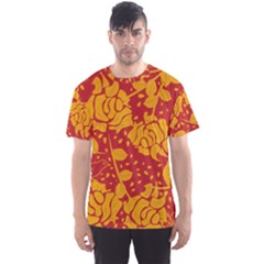 Floral Wallpaper Hot Red Men s Sport Mesh Tees