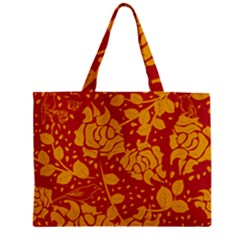 Floral Wallpaper Hot Red Zipper Tiny Tote Bags by ImpressiveMoments