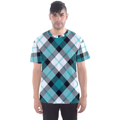 Smart Plaid Teal Men s Sport Mesh Tees by ImpressiveMoments