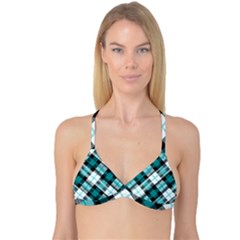 Smart Plaid Teal Reversible Tri Bikini Tops by ImpressiveMoments