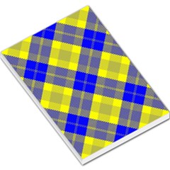 Smart Plaid Blue Yellow Large Memo Pads by ImpressiveMoments