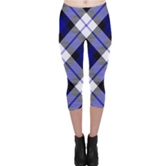 Smart Plaid Blue Capri Leggings by ImpressiveMoments