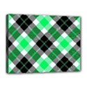 Smart Plaid Green Canvas 16  x 12  View1