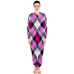 Smart Plaid Hot Pink Onepiece Jumpsuit (ladies) 