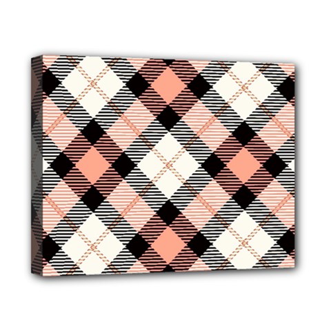 Smart Plaid Peach Canvas 10  X 8  by ImpressiveMoments