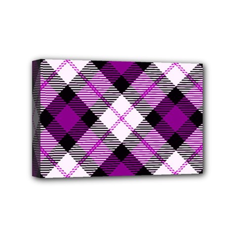 Smart Plaid Purple Mini Canvas 6  X 4  by ImpressiveMoments