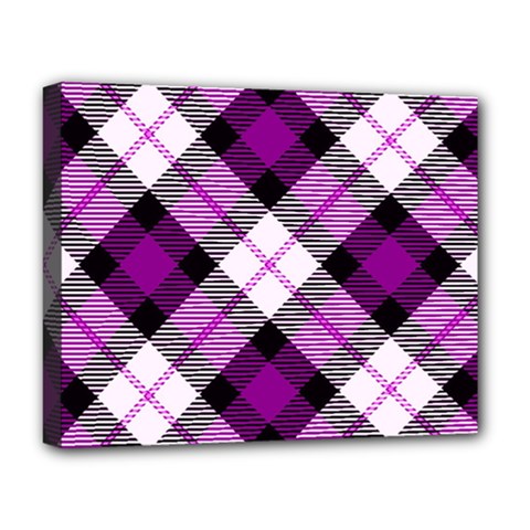 Smart Plaid Purple Deluxe Canvas 20  X 16   by ImpressiveMoments