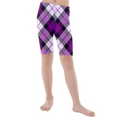 Smart Plaid Purple Kid s Swimwear by ImpressiveMoments