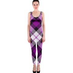 Smart Plaid Purple Onepiece Catsuits by ImpressiveMoments