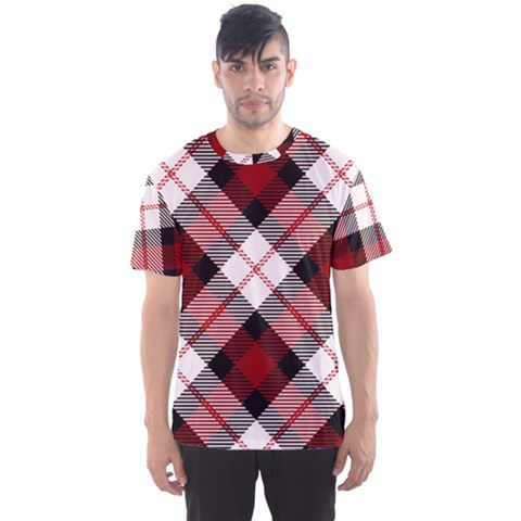 Smart Plaid Red Men s Sport Mesh Tees by ImpressiveMoments