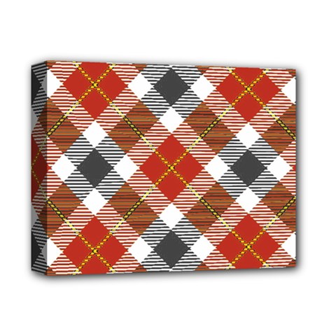 Smart Plaid Warm Colors Deluxe Canvas 14  X 11  by ImpressiveMoments