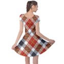 Smart Plaid Warm Colors Cap Sleeve Dresses View2