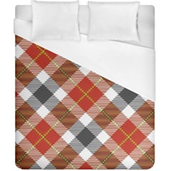 Smart Plaid Warm Colors Duvet Cover Single Side (double Size) by ImpressiveMoments