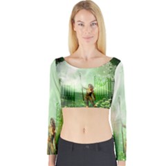 The Gate In The Magical World Long Sleeve Crop Top by FantasyWorld7