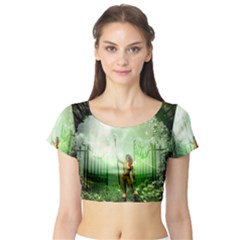 The Gate In The Magical World Short Sleeve Crop Top by FantasyWorld7