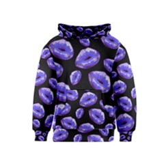 Sassy Purple Puckered Lips  Kid s Pullover Hoodies by OCDesignss