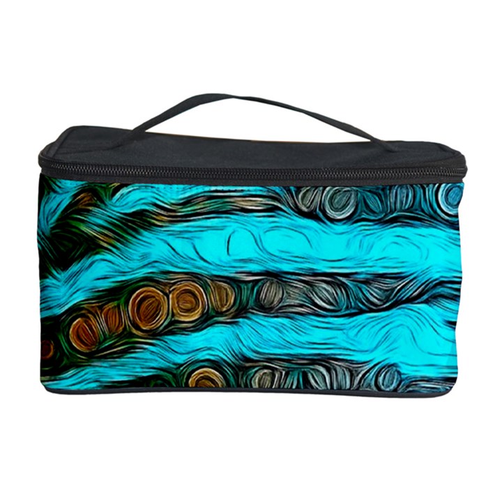 Turquoise Blue Zebra Abstract  Cosmetic Storage Cases