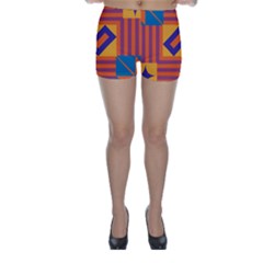 Shapes And Stripes Symmetric Design Skinny Shorts by LalyLauraFLM