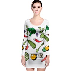 Vegetables 01 Long Sleeve Bodycon Dresses by Famous