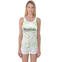 Green Vegetables Women s Boyleg One Piece Swimsuits