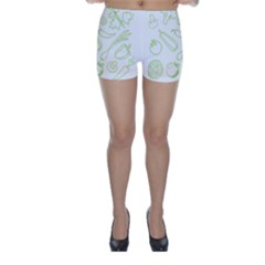 Green Vegetables Skinny Shorts