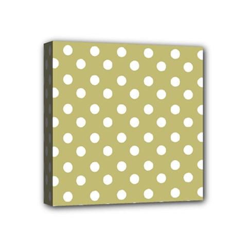 Lime Green Polka Dots Mini Canvas 4  X 4  by GardenOfOphir