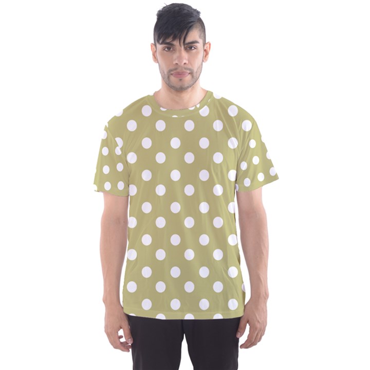 Lime Green Polka Dots Men s Sport Mesh Tees