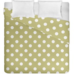 Lime Green Polka Dots Duvet Cover (king Size) by GardenOfOphir