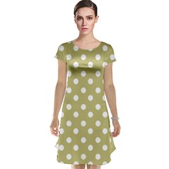 Lime Green Polka Dots Cap Sleeve Nightdresses by GardenOfOphir