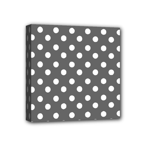 Gray Polka Dots Mini Canvas 4  X 4 