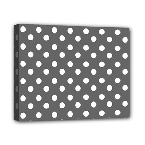 Gray Polka Dots Canvas 10  X 8 