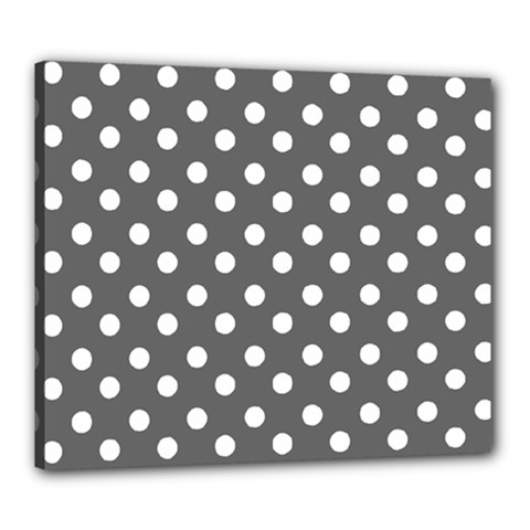 Gray Polka Dots Canvas 24  X 20 