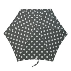 Gray Polka Dots Mini Folding Umbrellas