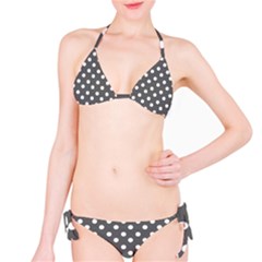 Gray Polka Dots Bikini Set