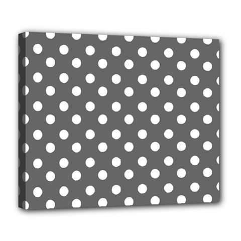 Gray Polka Dots Deluxe Canvas 24  X 20  