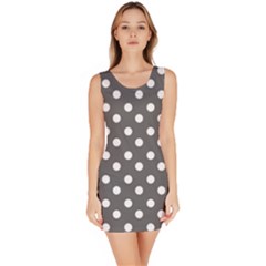 Gray Polka Dots Bodycon Dresses