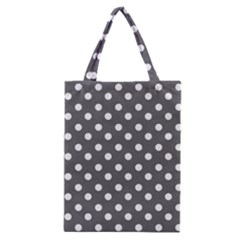 Gray Polka Dots Classic Tote Bags