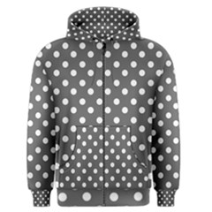 Gray Polka Dots Men s Zipper Hoodies