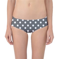 Gray Polka Dots Classic Bikini Bottoms