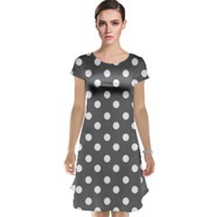 Gray Polka Dots Cap Sleeve Nightdresses