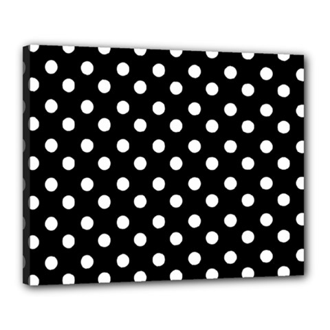 Black And White Polka Dots Canvas 20  X 16 