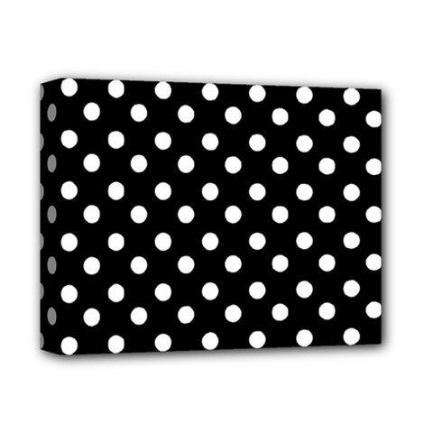 Black And White Polka Dots Deluxe Canvas 14  X 11 