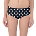 Black And White Polka Dots Mid-Waist Bikini Bottoms View1