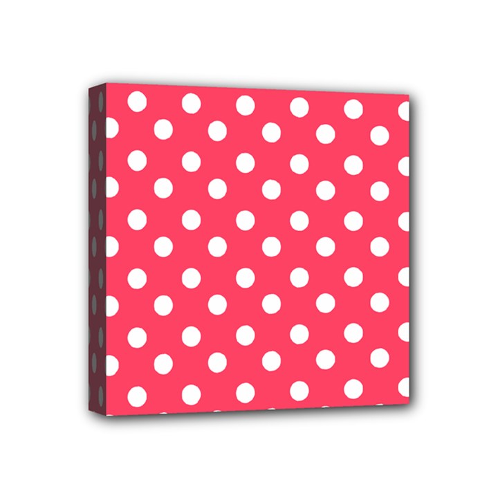 Hot Pink Polka Dots Mini Canvas 4  x 4 