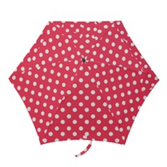 Hot Pink Polka Dots Mini Folding Umbrellas