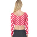 Hot Pink Polka Dots Long Sleeve Crop Top View2