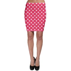 Hot Pink Polka Dots Bodycon Skirts by GardenOfOphir